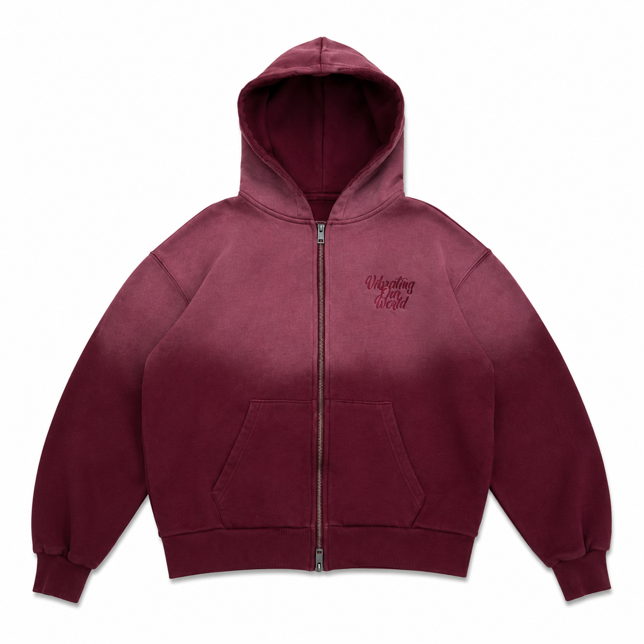RED FADED ZIP UP