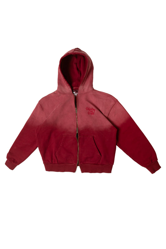 RED FADED ZIP UP